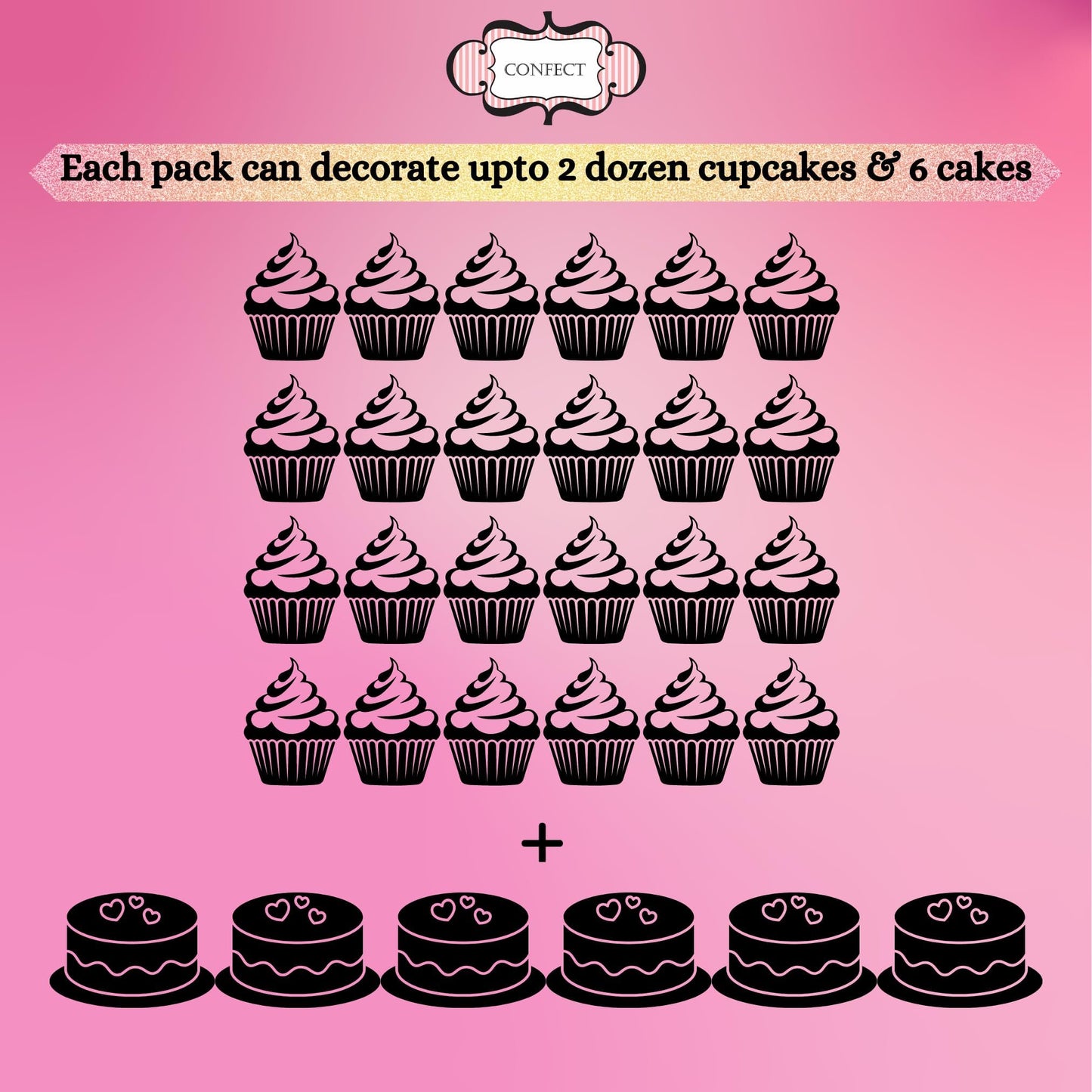 Confect Pretty In Pink & White Pearl Sprinkles Mix - Edible Heart & Star Sprinkles For Cakes, Cupcakes, Cookies - Birthday & Bak