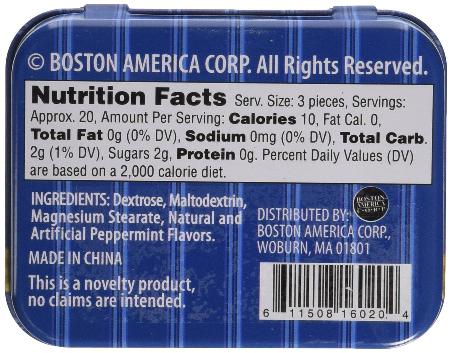 Boston America Gag Gifts Memory Mints, Sugar Candy For Senior Moments Fun Gag Tin