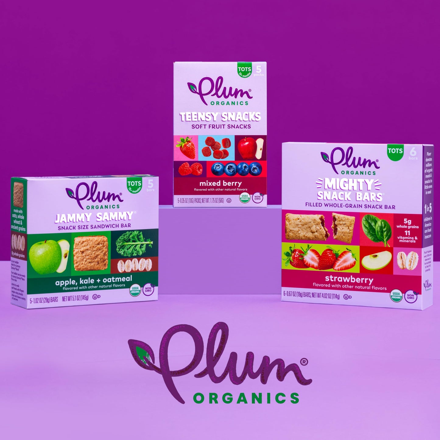 Plum Organics Mighty Snack Bars - Strawberry - 0.67 Oz Bars (Pack Of 6) - Organic Fruit And Vegetable Toddler Food Snack Bars