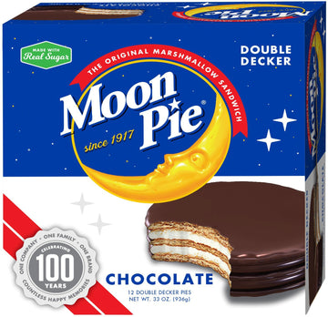 MoonPie Double Decker Chocolate Marshmallow Sandwich - 2oz, 12Count Box (Pack of 6 Boxes, 72Count Total) | Double Layer Chocolat