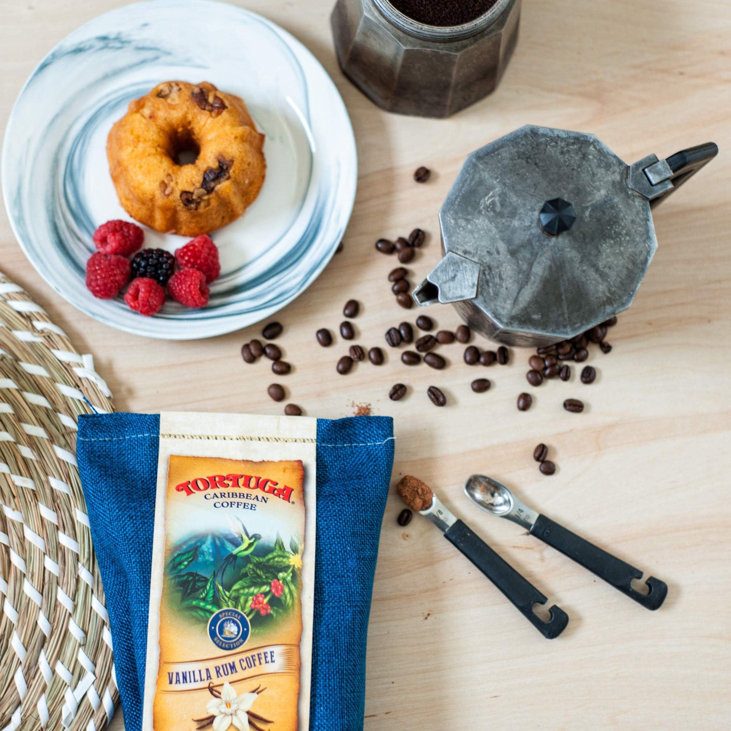 Tortuga Caribbean Port Royal Jamaican Blue Mountain Flavored Coffee- Roasted And Ground Coffee 10Oz - The Perfect Premium Gourme