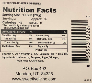 Sweetly Divine Hot Pepper Jelly - Multiple Flavors Available (Habanero)