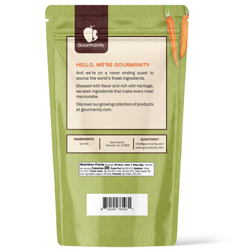 Gourmanity Dried Carrots, Premium Quality Shredded Carrots, Fresh-Tasting And Easy To Use, Adds Flavor, Color And Texture To Sou