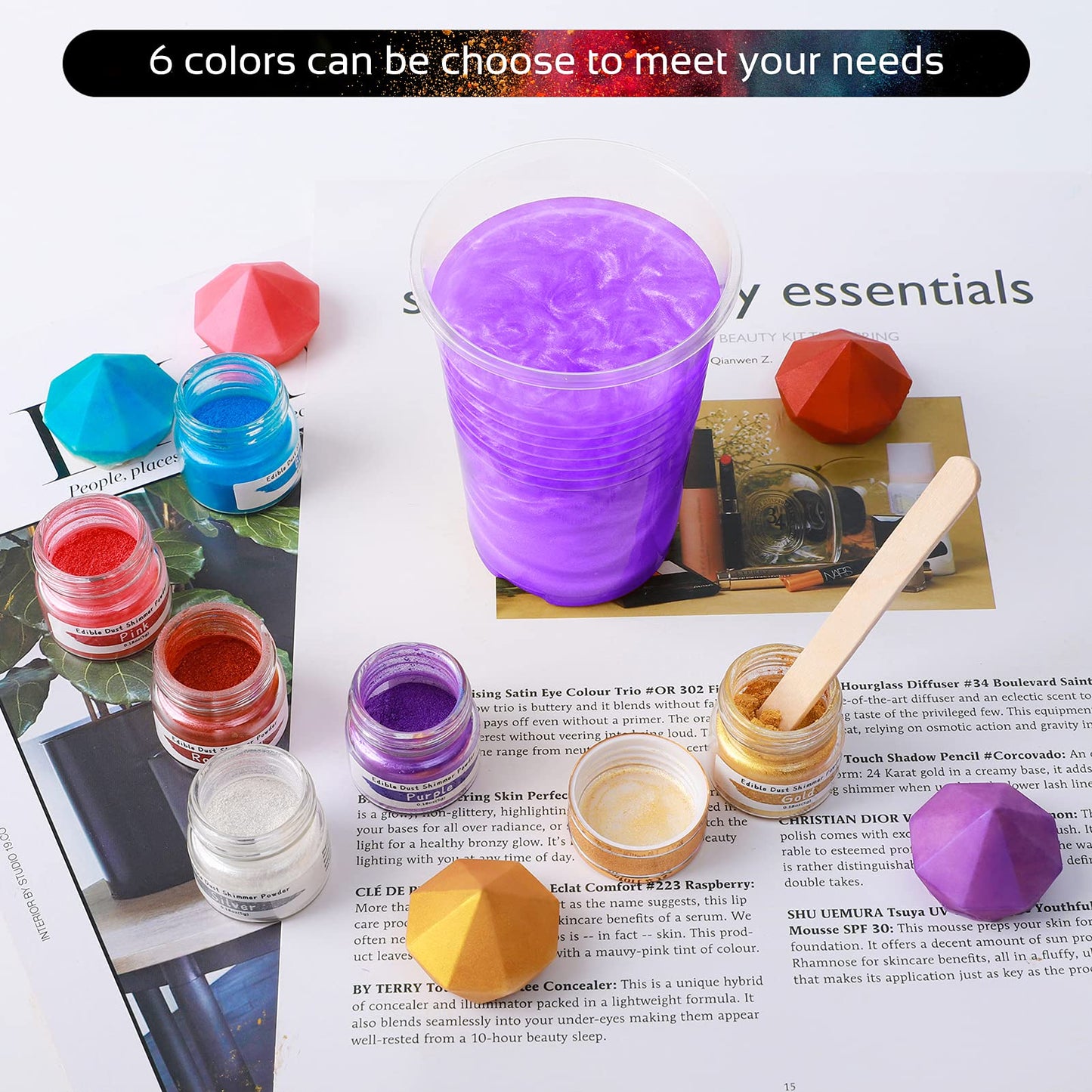 Jelife Violet Edible Luster Dust - Food Grade Shimmer Powder for Cake Decorating, Chocolates, Drinks - 5 Grams