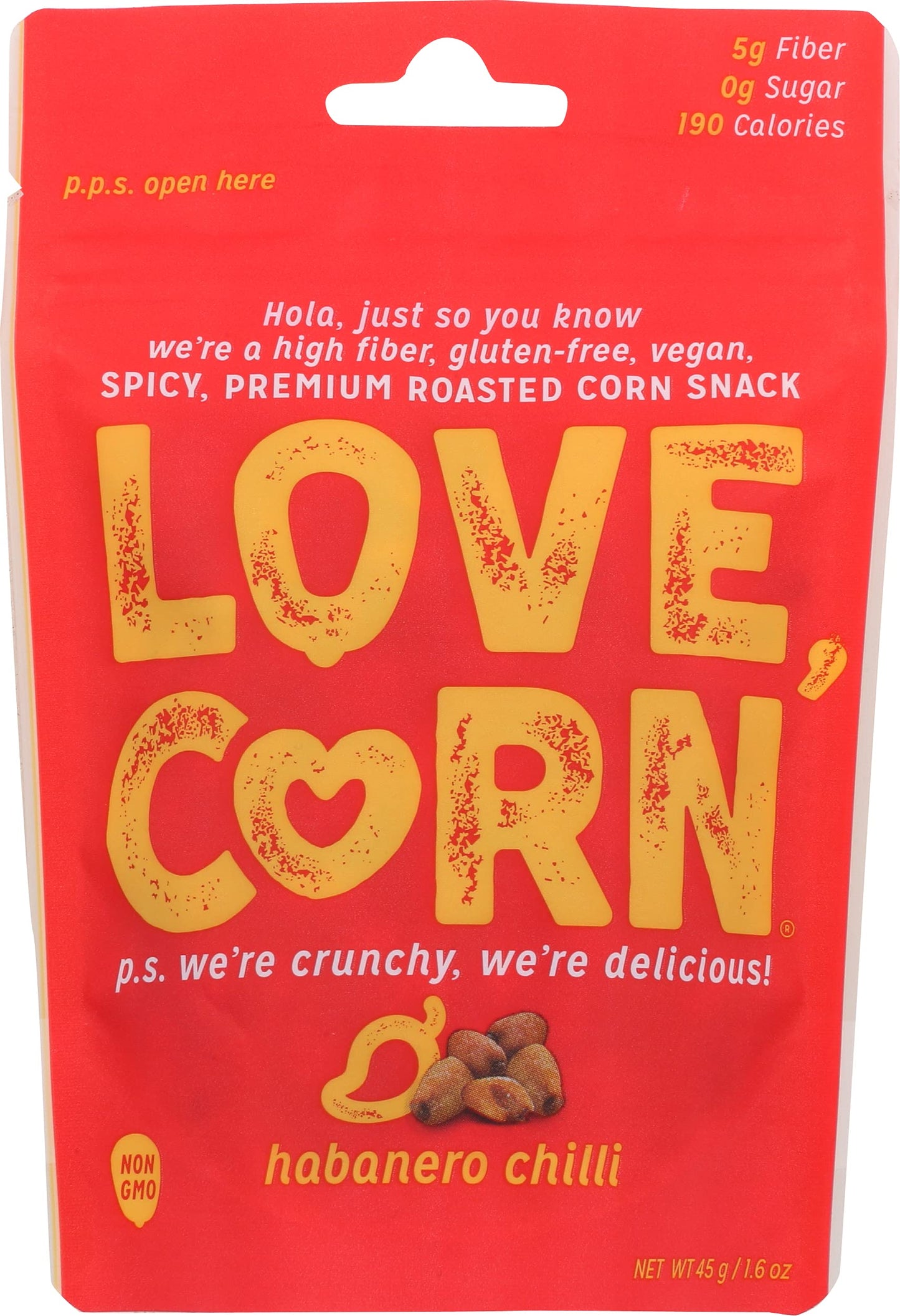 Love Corn Habanero Chili Corn Nuts, 1.6oz