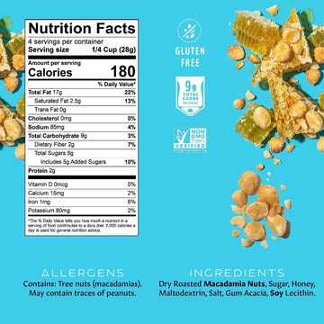 Mauna Loa Premium Roasted Macadamia Nuts, Honey Roasted Flavor, 7 Oz Bag