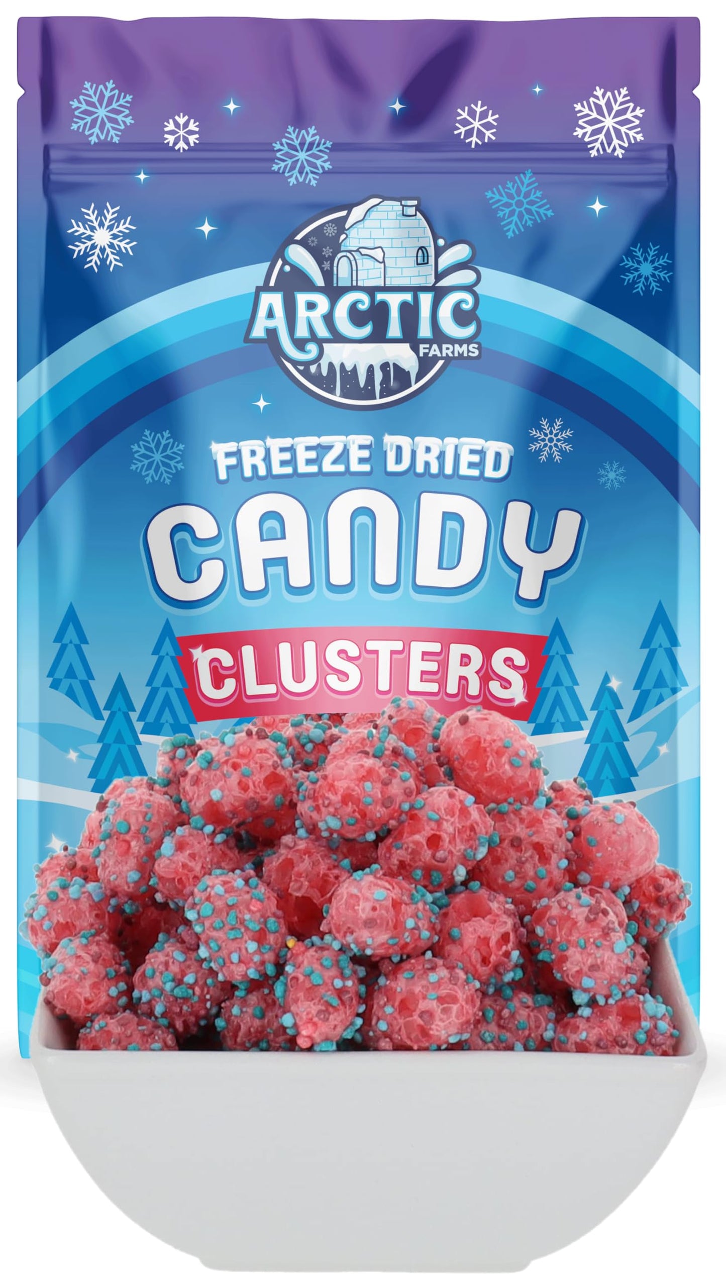 Arctic Farms Freeze Dried Candy Clusters Candies 2Oz Bagged And Boxed (Very Berry)