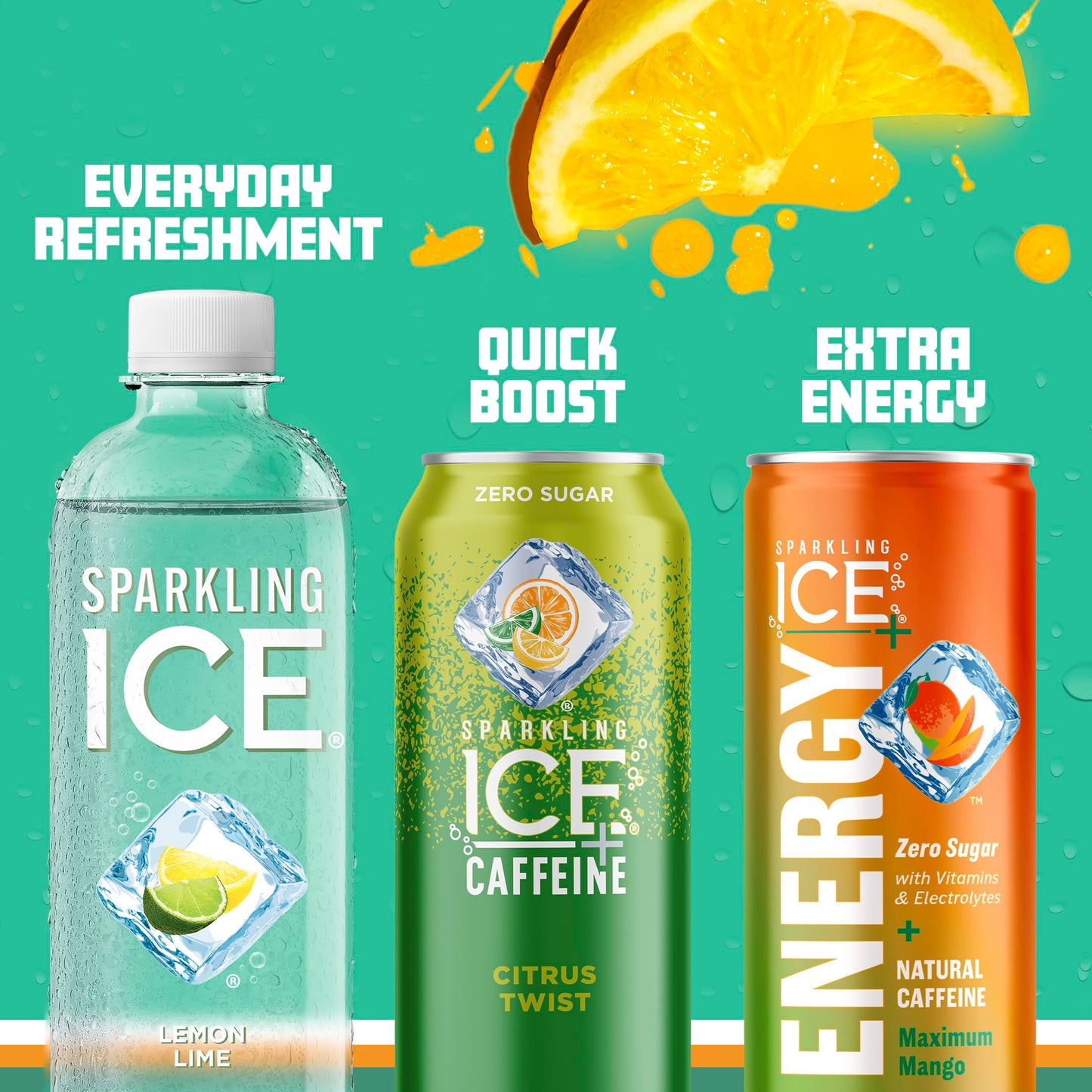 Sparkling Ice, Lemon Lime Sparkling Water, Zero Sugar Flavored Water, With Vitamins And Antioxidants, Low Calorie Beverage, 17 F