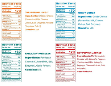 Moon Cheese Bites Bundle, Cheddar, White Cheddar, Gouda & Get Pepper Jacked, 2-Ounce, 12-Pack, Lunch Or Snack