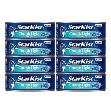 Starkist Chunk Light Tuna In Water, 5 Oz (8 Pack) Canned Tuna Fish, Wild Caught, Gluten Free, Ready To Eat, Perfect For Salads, Keto Meals And Snacks, With 20G Protein & 90 Calories Per Serving