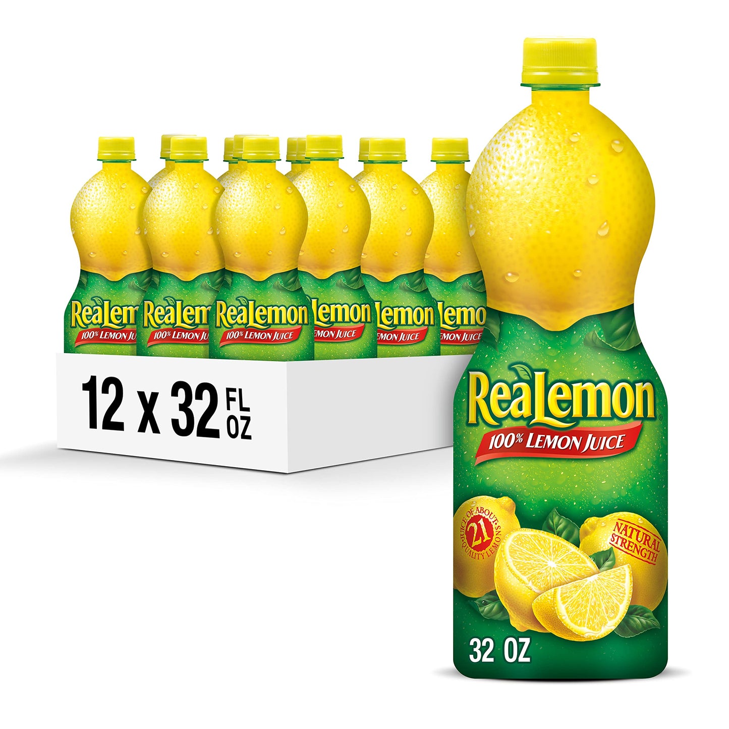 ReaLemon 100% Lemon Juice, 32 fl oz Bottle, Pack of 12