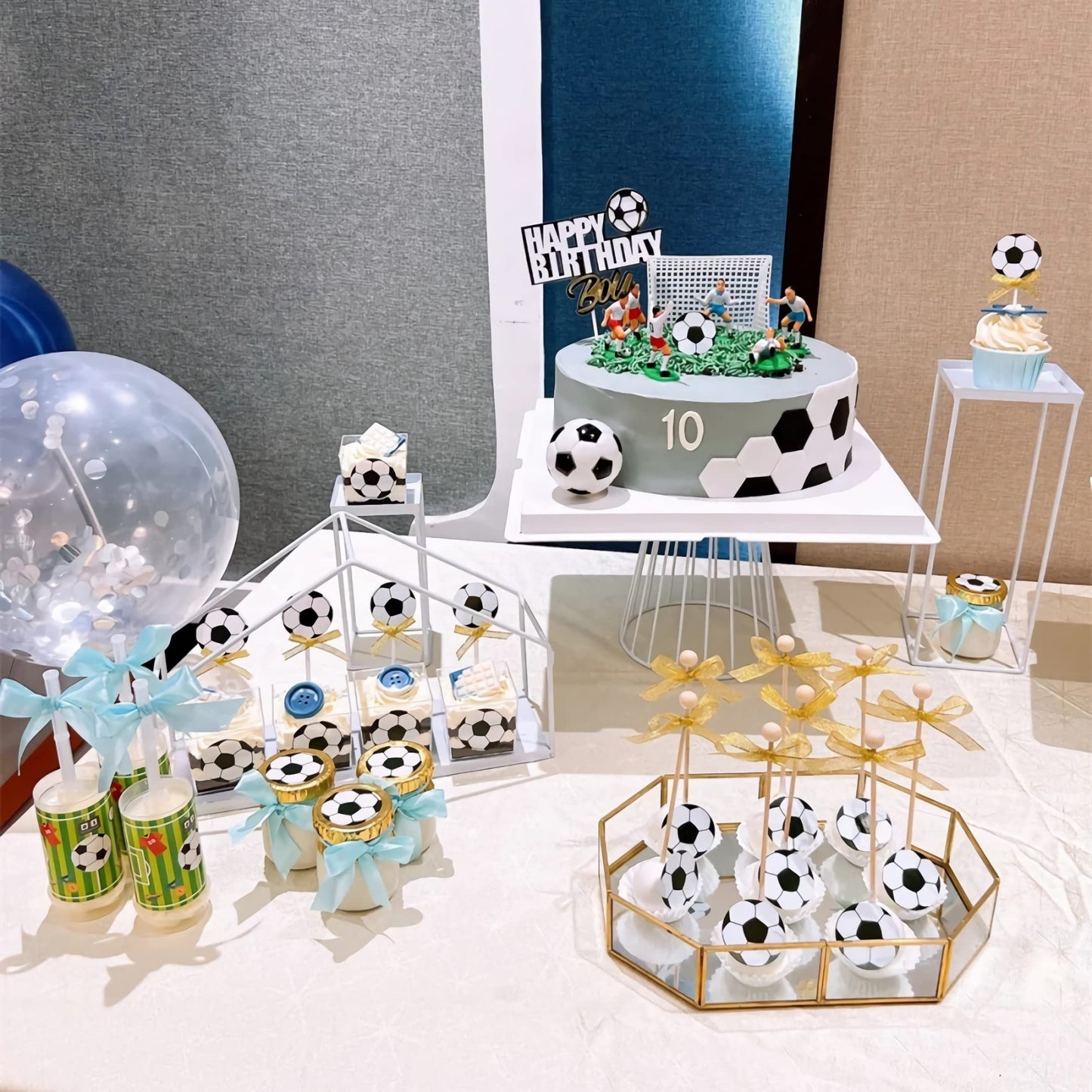 Soccer Cake Topper,14Pcs Soccer Players Toys Football Cake Topper Decorations Soccer Ball Soccer Player Cake Decorations For Soc