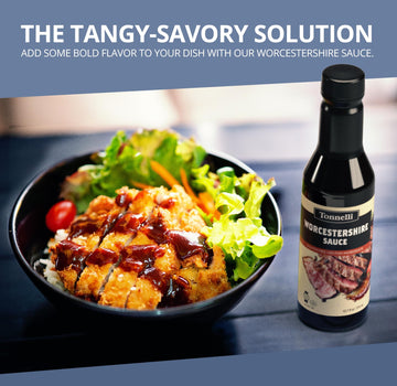 Tonnelli Vegan Friendly Worcestershire Sauce 12.7oz | Vegan Fish Free Gluten Free Kosher