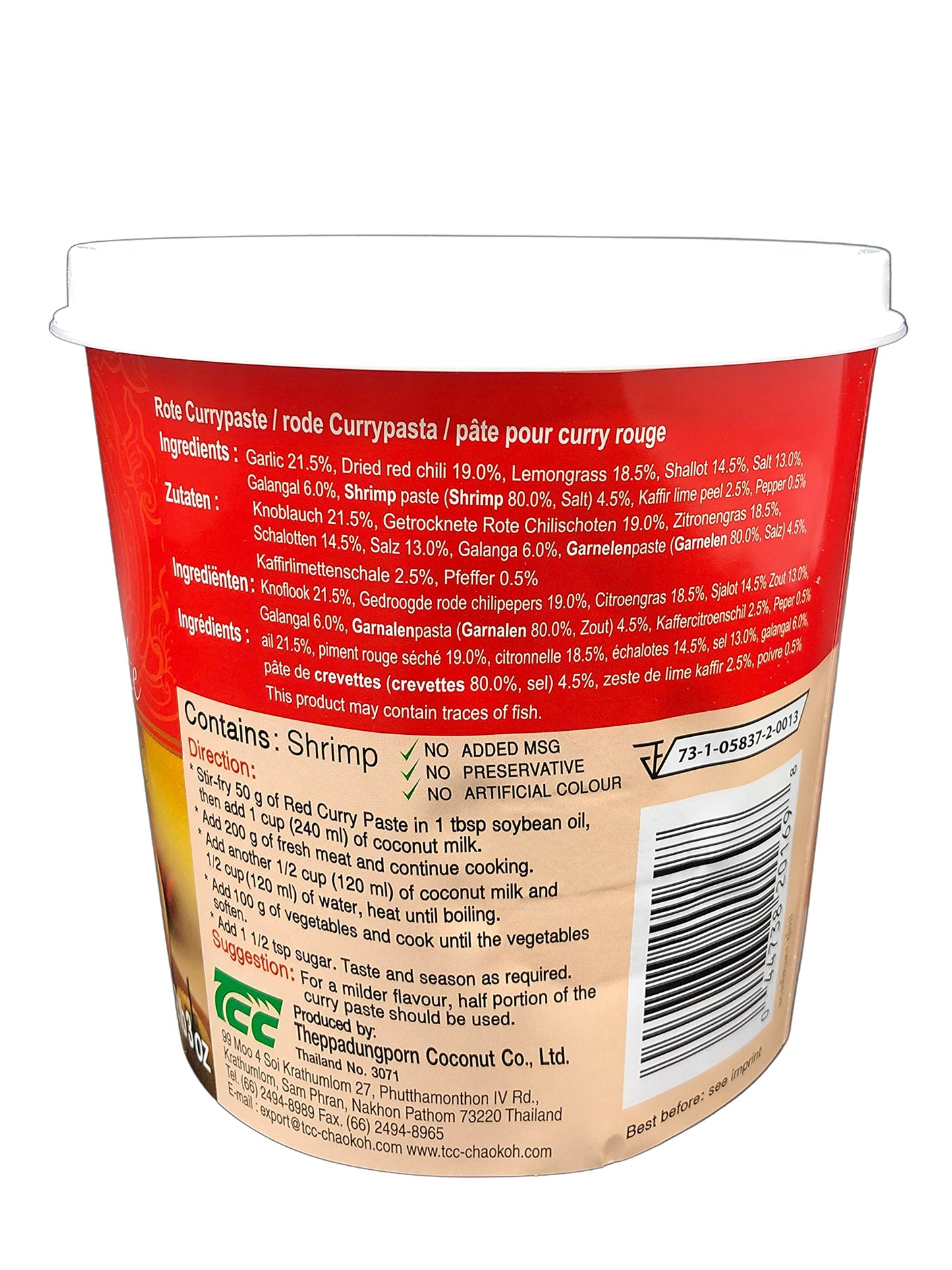 Mae Ploy Red Curry Paste, Authentic Thai Curry Paste With Red Chili, Shrimp Paste, Lemongrass And Aromatic Herbs For Cooking Butter Chicken, Rendang, Curries, Stews And Other Dishes, 2.2Lbs Tub
