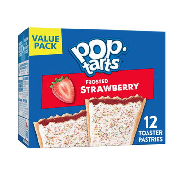 Pop-Tarts Toaster Pastries, Breakfast Foods, Kids Snacks, Frosted Strawberry, 20.3oz Box (12 Pop-Tarts)
