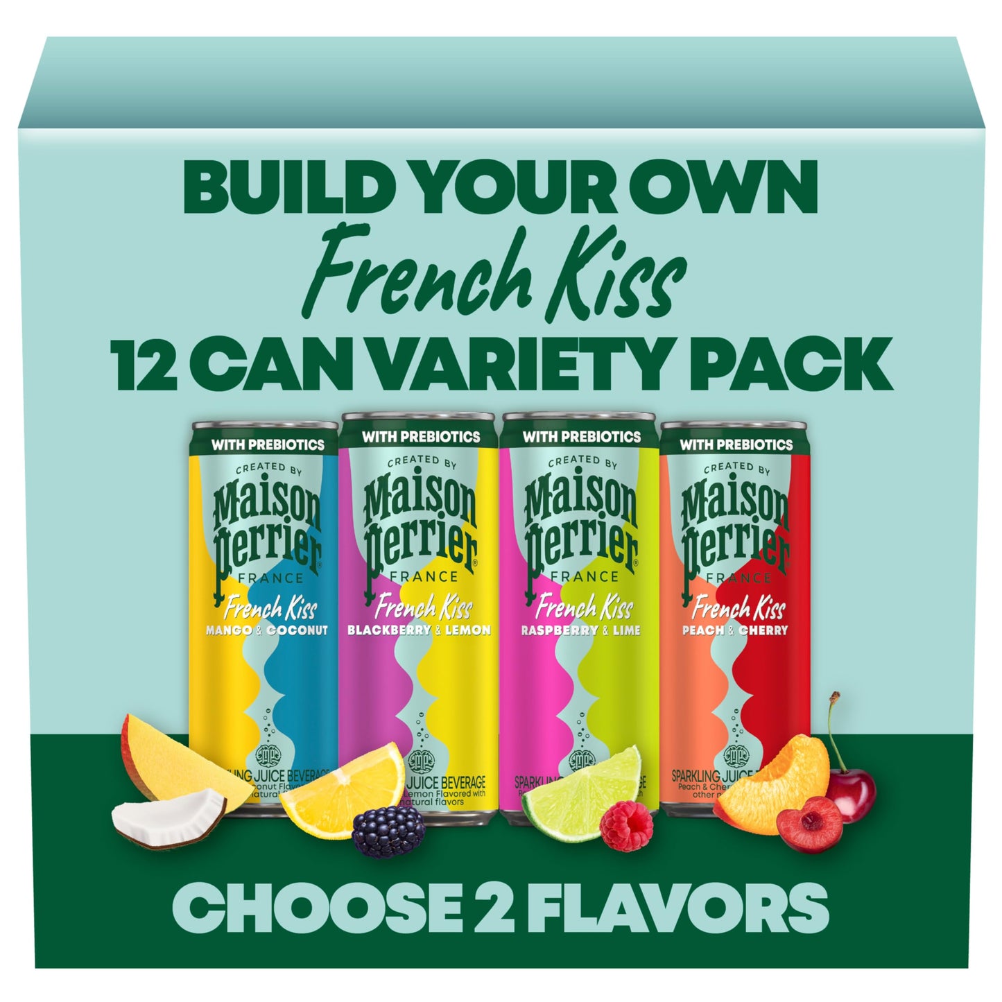 Maison Perrier French Kiss Sparkling Juice Beverage, Build Your Own Variety Pack, 12PK