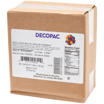 DecoPac Mickey Mouse Quins, Primary Colors, 3 Pounds, Red, Blue, Yellow