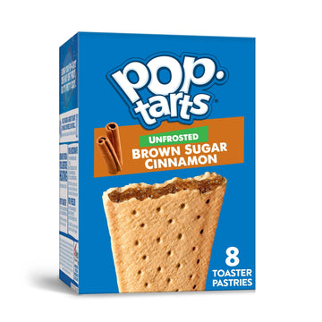 Pop-Tarts Toaster Pastries, Breakfast Foods, No Frosting, Unfrosted Brown Sugar cinnamon, 135oz Box (8 Toaster Pastries)