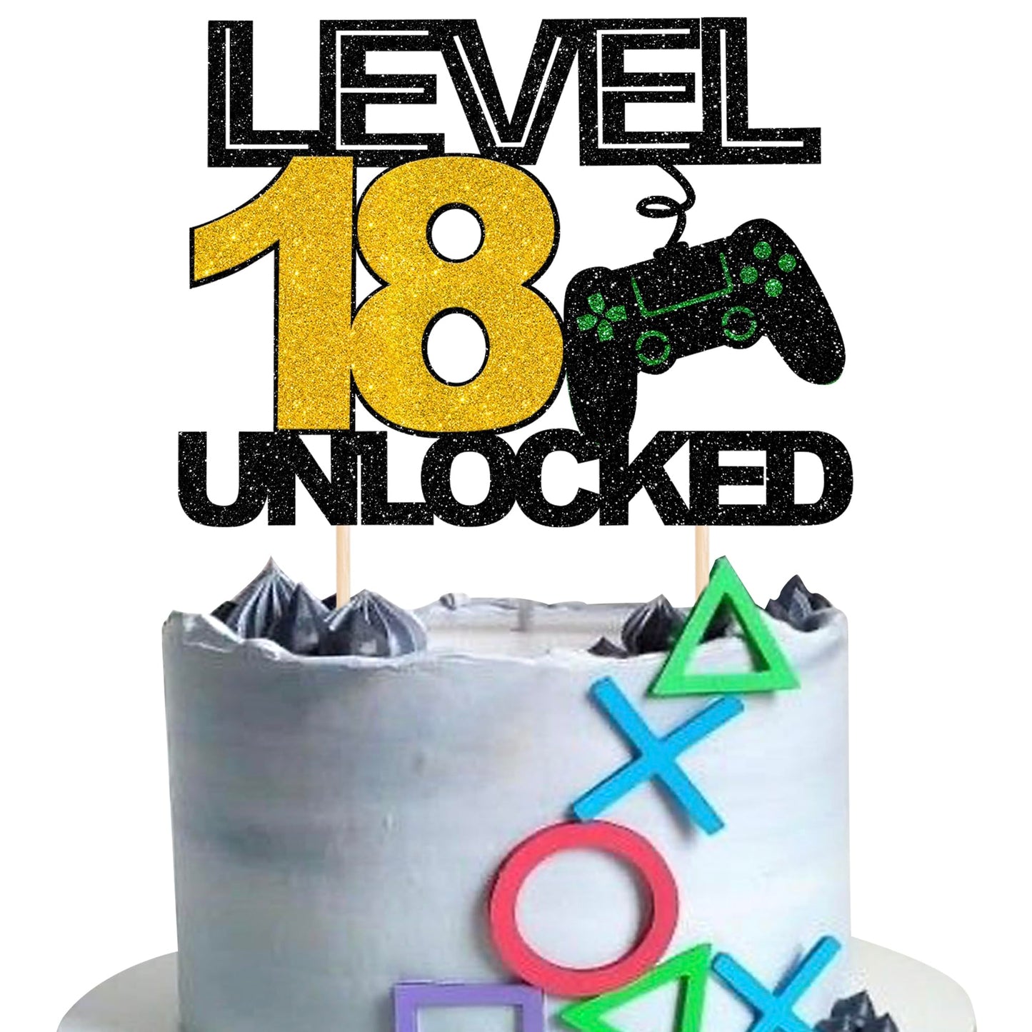 1 Pack 18Th Birthday Video Game Cupcake Toppers Gaming Level Unlocked Game On Controllers Cupcake Picks Game Theme Baby Shower Kids Boys Girls 18Th Birthday Anniversary Party Cupcake Decorations