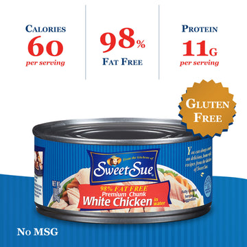 Bumble Bee Sweet Sue Chunk White Chicken In Water, 10 Oz Can (Pack Of 12) - 11G Protein Per Serving, 97% Fat Free - Gluten Free, Keto Friendly - Great For Snack, Lunch Or Dinner Recipes