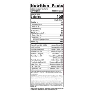 Bariatric Advantage High Protein Meal Replacement Drink Mix, 27g Protein, Lactose Free, Banana Flavor, 42.47 Ounce