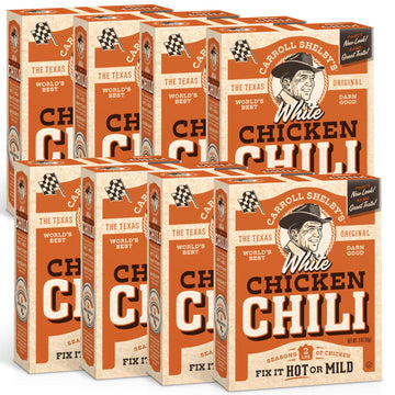 Carroll Shelby s Original Texas Brand White Chicken Chili Kit 3oz Box (Pack of 8)