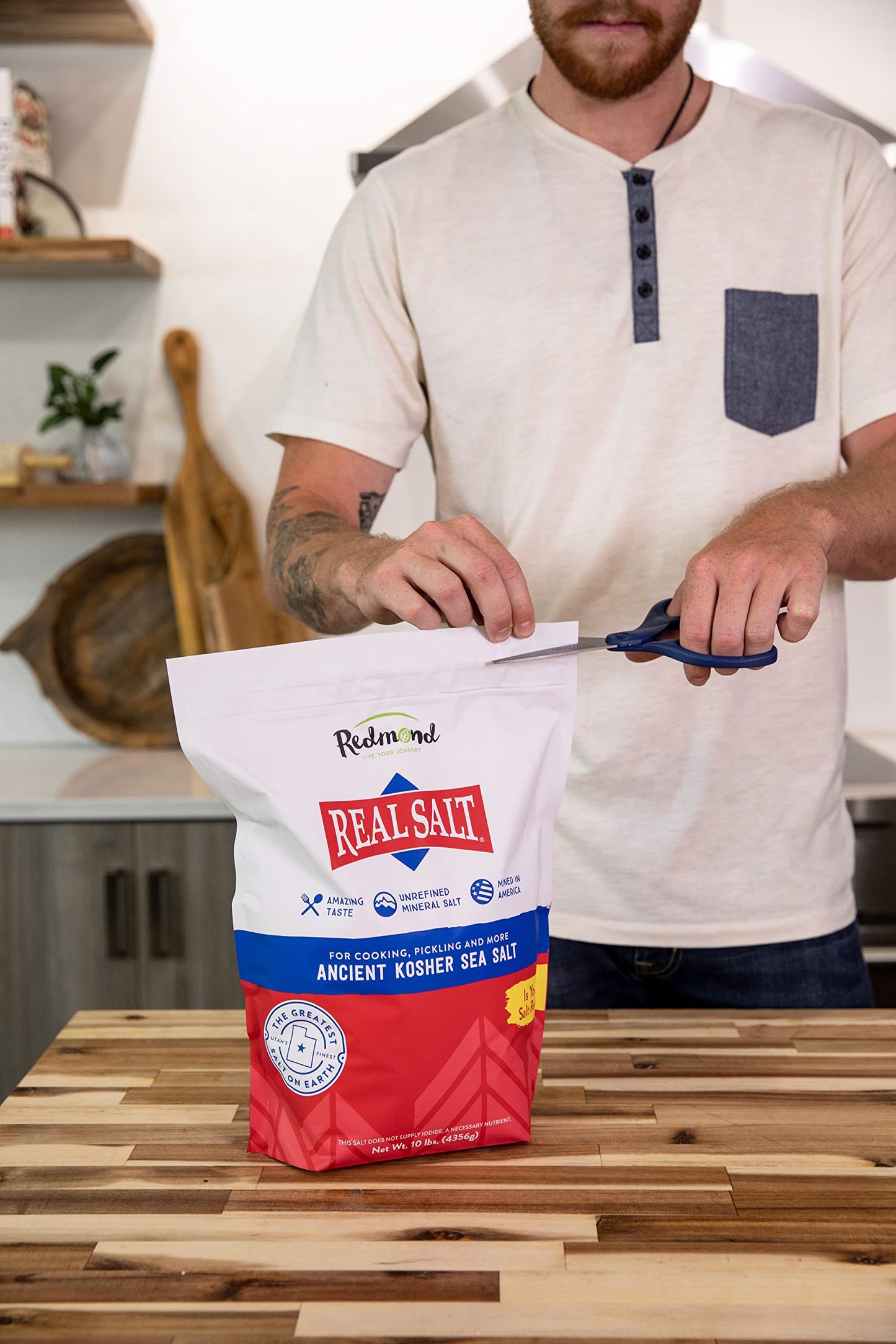 Redmond Real Salt Kosher - Natural Unrefined Gluten Free Kosher grind, 10 LB Bag