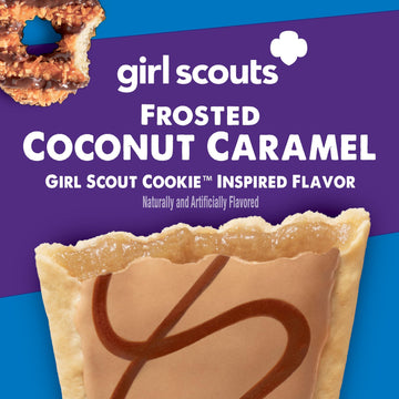 Pop-Tarts Girl Scout Toaster Pastries, Breakfast Foods, Kids Snacks, Frosted Coconut Caramel, 13.5Oz Box (8 Pop-Tarts)
