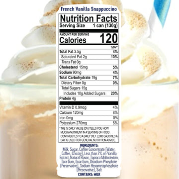 ColdSnap French Vanilla Snappuccino Pods, 12-Count - Creamy Frozen Latte Coffee Beverage, No Prep, No Freezer Required