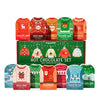 Thoughtfully Holiday Hot Chocolate Mix Gift Set Ugly Sweater Cocoa Sampler with 12 Flavored Packets Including Peppermint Gingerbread Rocky Road & More Christmas Gift Box Set of 12