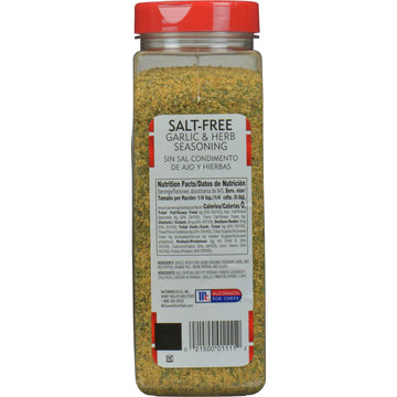 McCormick Perfect Pinch Garlic & Herb Seasoning, 19 oz - Zesty Flavor for Chicken, Pasta, Salads & More