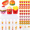 CroBlissful 100 Sets Inspirational Positive Food Mini Gifts for Coworker Bulk Hamburger French Fries Cupcake with Positive Card