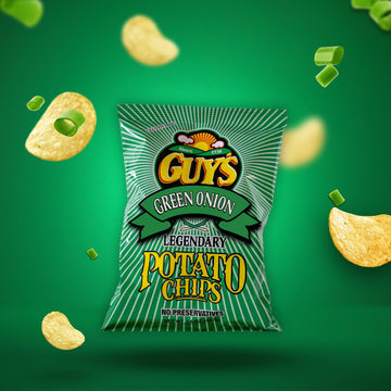 Guys Green Onion Potato Chips - Healthy & Salty Snacks W/Legendary Taste - Natural Potato Snack Chips -Tasty Snack Pack Chips -