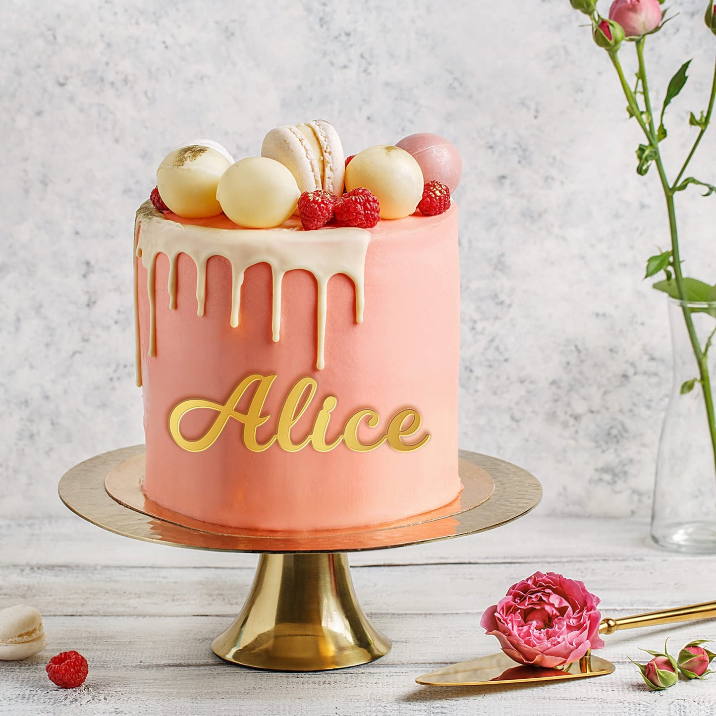 Personalized Cake Topper for Birthday Wedding with Any Text Numbers Mirror Acrylic Cake Toppers Cake Decoration for Birthday Ann