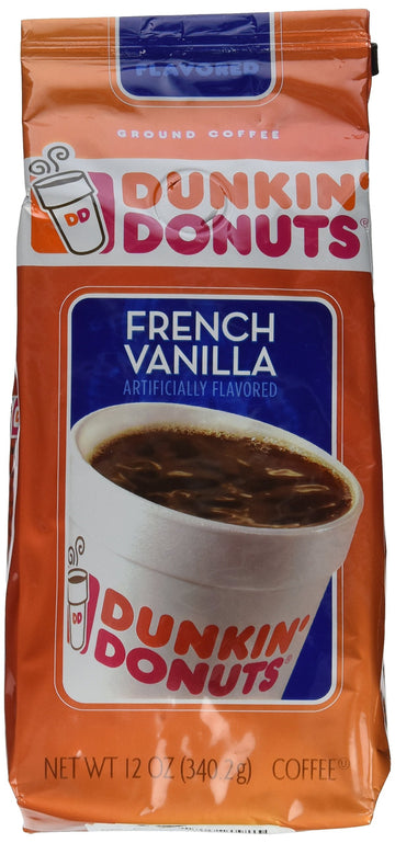 Dunkin Donuts Ground Coffee, French Vanilla, 12 Oz