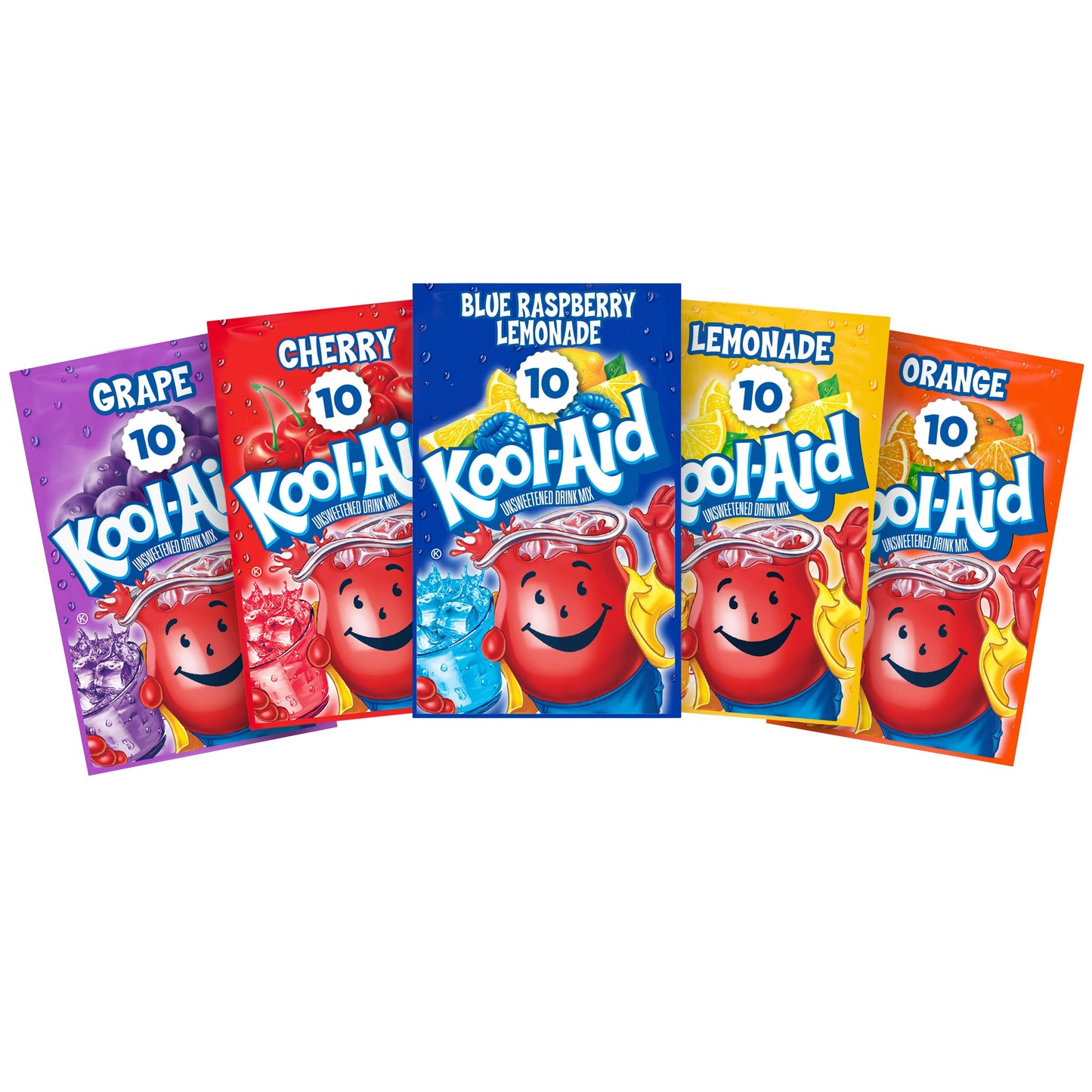 Kool-Aid Unsweetened Fruit Variety Drink Mix 50 Count Pitcher Packets, 7 Ounce