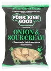 Pork King Good Onion & Sour Cream Pork Rinds 7 OZ FAMILY SIZE (Chicharrones - Keto Snacks)