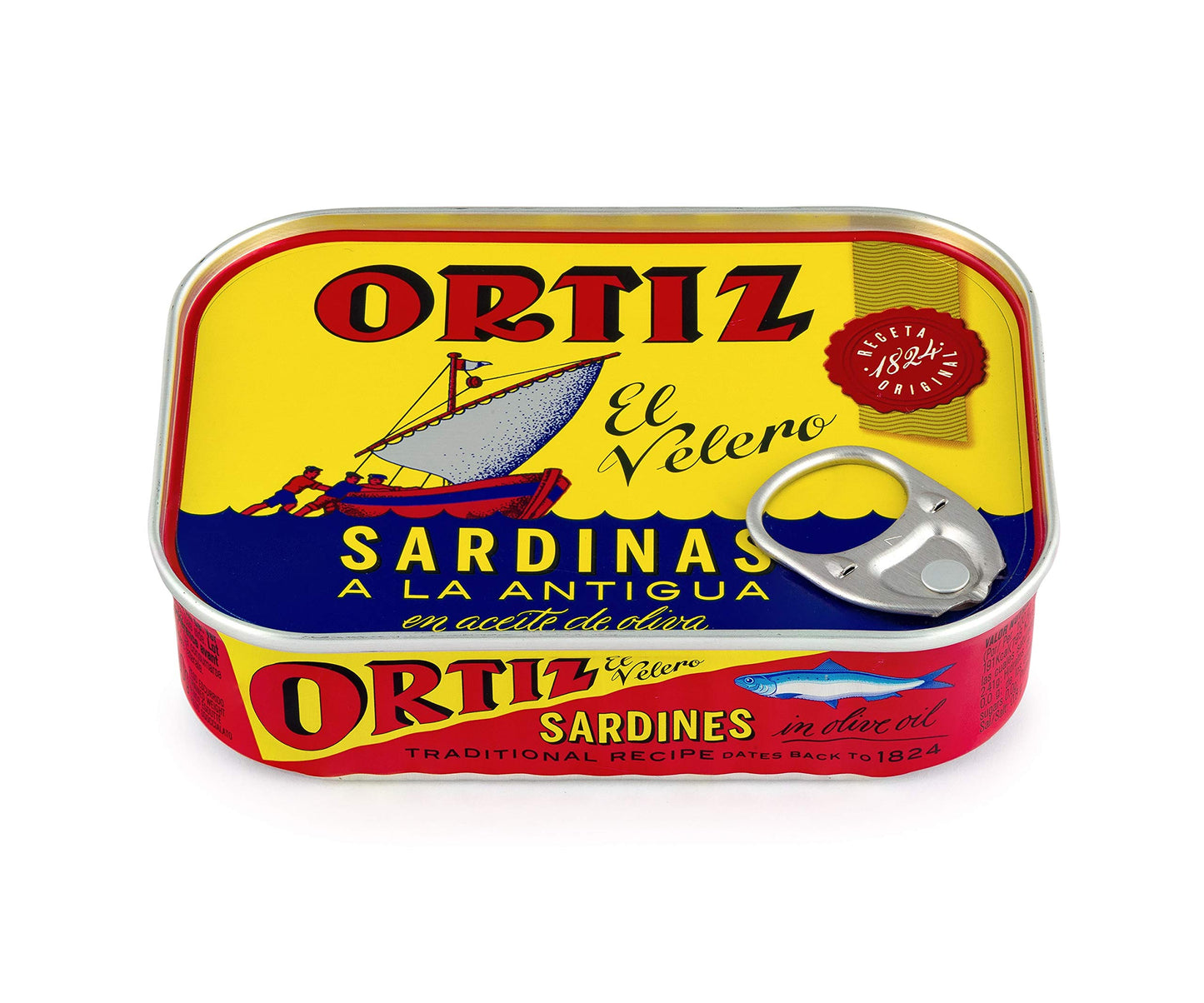 Ortiz Sardines A la Antiqua Old Style Moist and Tender Wild Caught in Sdiscomfort-reducing and Hand-Packed in enhanced Extra Virgin Olive Oil Enjoy in Salads Sandwiches and on Toast 4.9oz Can (Pack of 8)