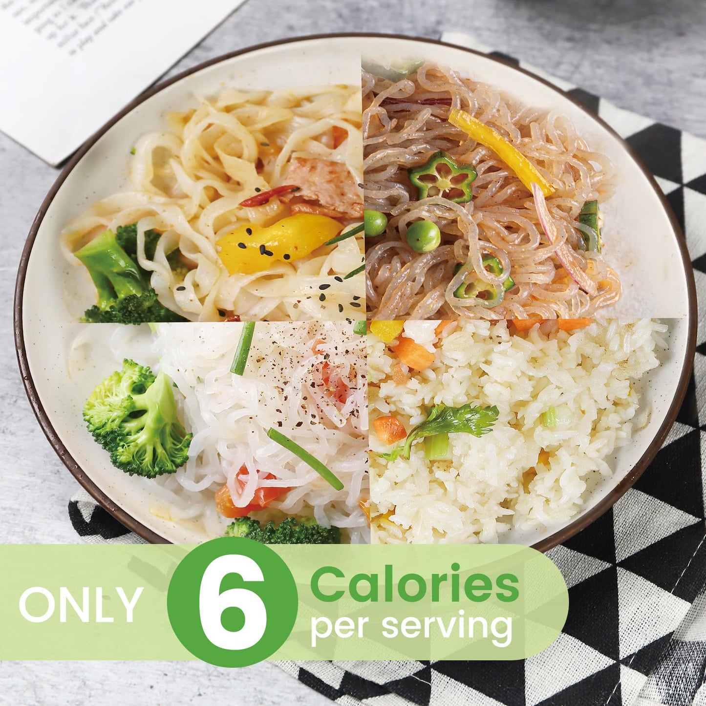 Hethstia Konjac Noodles Variety Pack - 10 Pack Shirataki Noodle With Fettuccine, Angel Hair, Spaghetti, And Rice Shapes, Keto, V