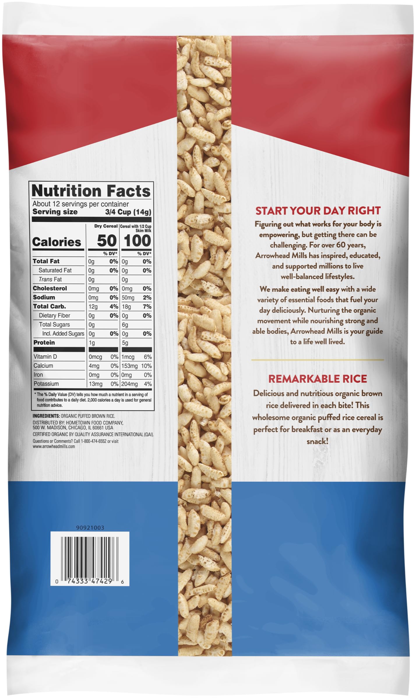 Arrowhead Mills Puffed Rice Cereal, 6 Oz Bag (Pack Of 2)