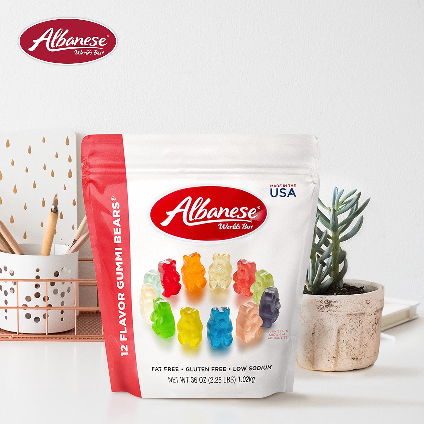 Albanese Gummi Bears 12 Flavor Assortment, 36oz Soft & Chewy Candy Snacks, Fruity Flavor, Perfect for Sharing or Treats