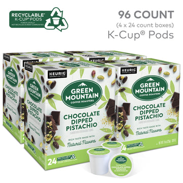 Green Mountain Coffee Roasters Chocolate Dipped Pistachio Flavored Coffee, Single Serve Keurig K-Cup Pod, 96-Count Pods, (4 Pack