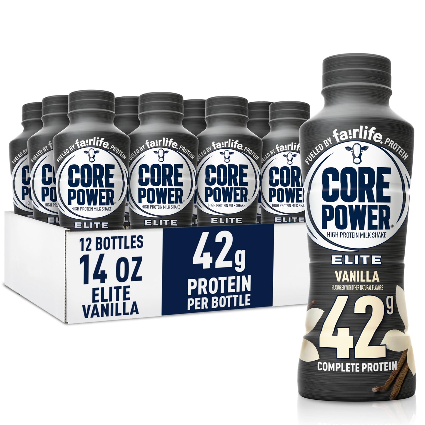 Core Power Elite High Protein Shake, Vanilla, 14oz Bottle, 12 Pack, UPC-62