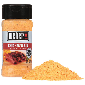 Weber Chicken 'N Rib Seasoning, 2.75 oz Shaker - Perfect for Grilling, BBQ, and Flavoring Meats