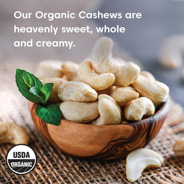 Wilderness Poets, Organic Jumbo Cashews - Raw, Unsalted, Whole Nuts - 5 Pound (Pack Of 4)