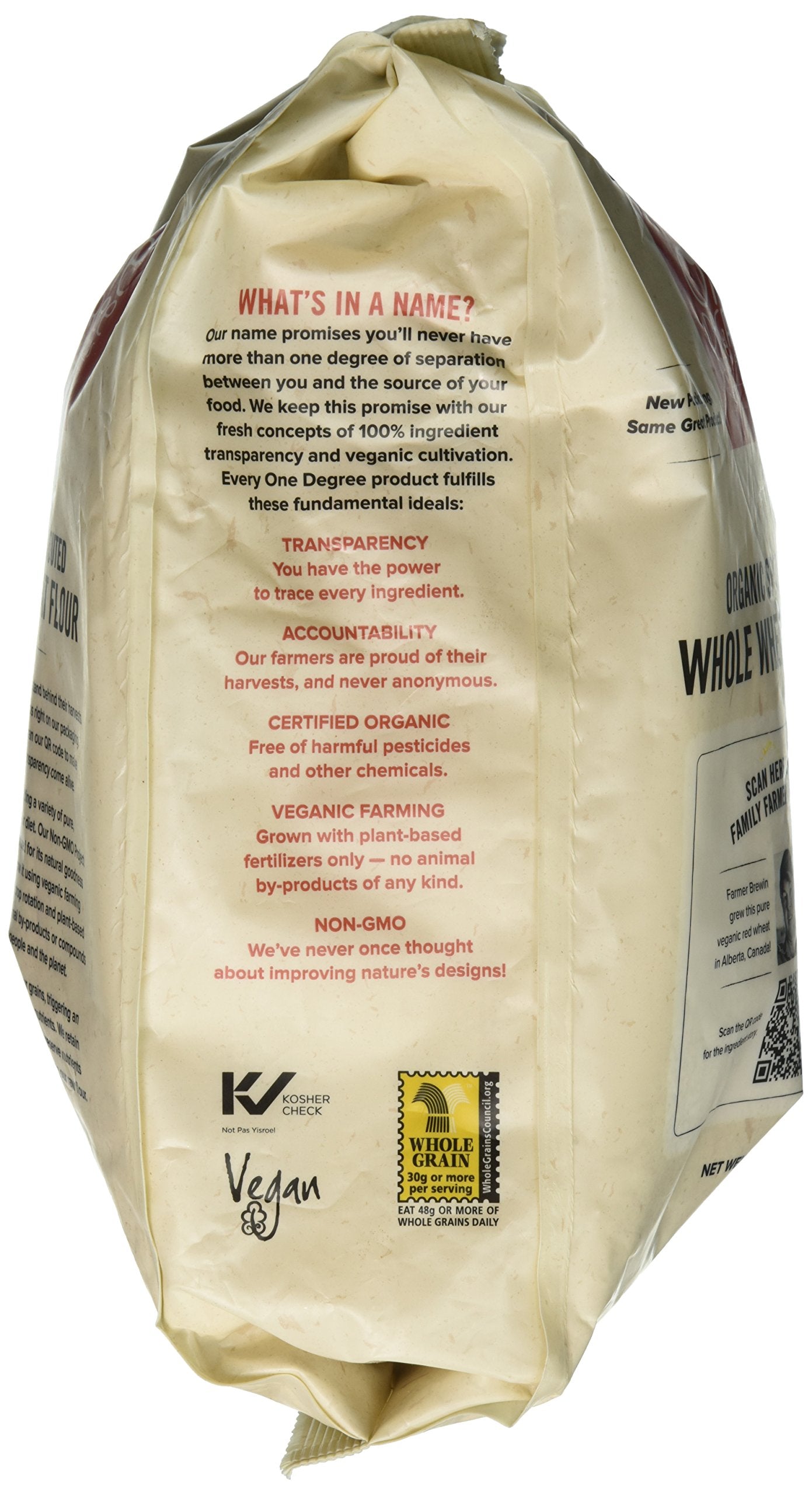 One Degree Organic Foods Sprouted Whole Wheat Flour, Certified Non-GMO & Vegan Flour for Baking, Plant Based & Organic Bread Flo