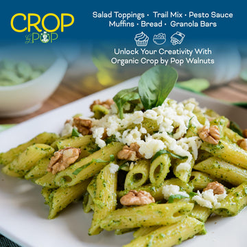 CROP BY POP - Organic Raw Walnuts Halves & Pieces, (32 Oz - 2 LB) USDA Organic & Non GMO Certified - Plant Based, Vegan, Kosher