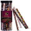KREMERY Creamy Chocolate Cravings - Fathers Day, Chocolate Covered Pretzel Rods Gift Basket, in Clear Tube (8 Pretzels, Assorted