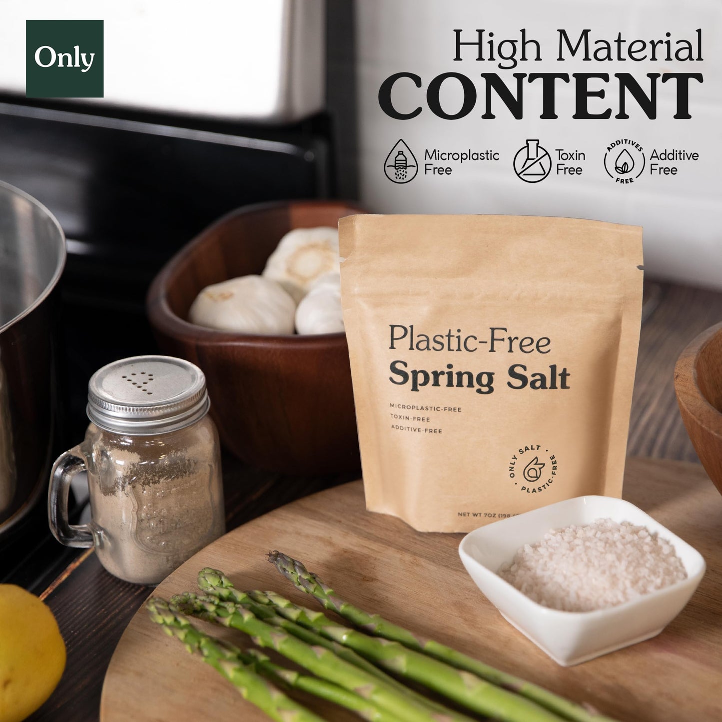 Only Ancient Spring Salt From Andes Mountains, Coarse Grain Rock & Sea Salt Hybrid With High Mineral Content, Kosher Salt For Co