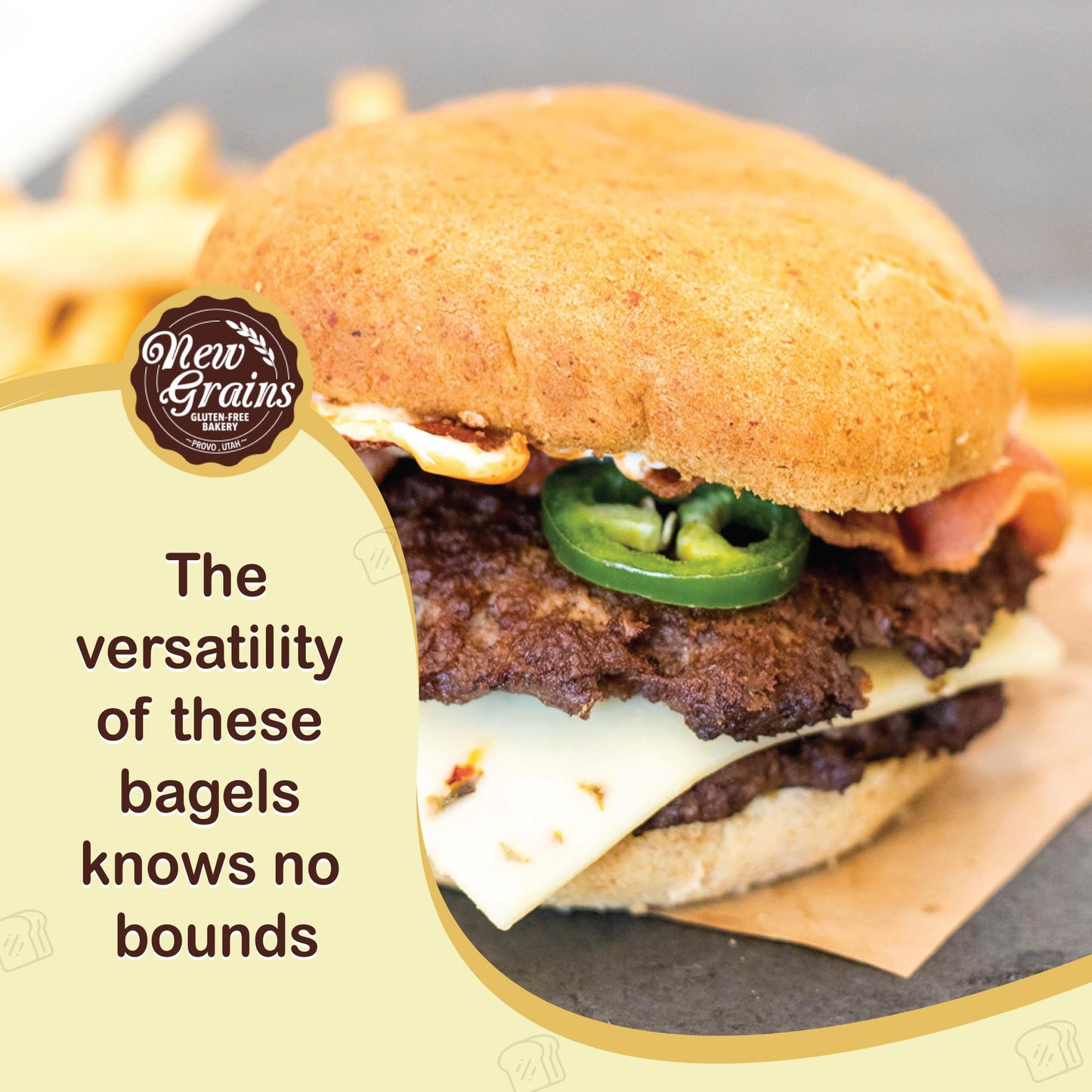New Grains - Artisan Hamburger Buns - Certified Gluten Free - (21Oz) 2 Pack